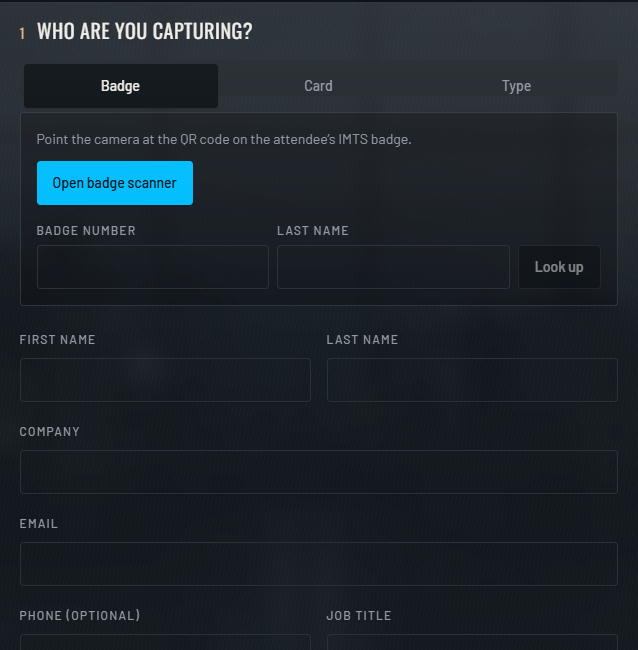 ShowGuidance badge and contact capture screen
